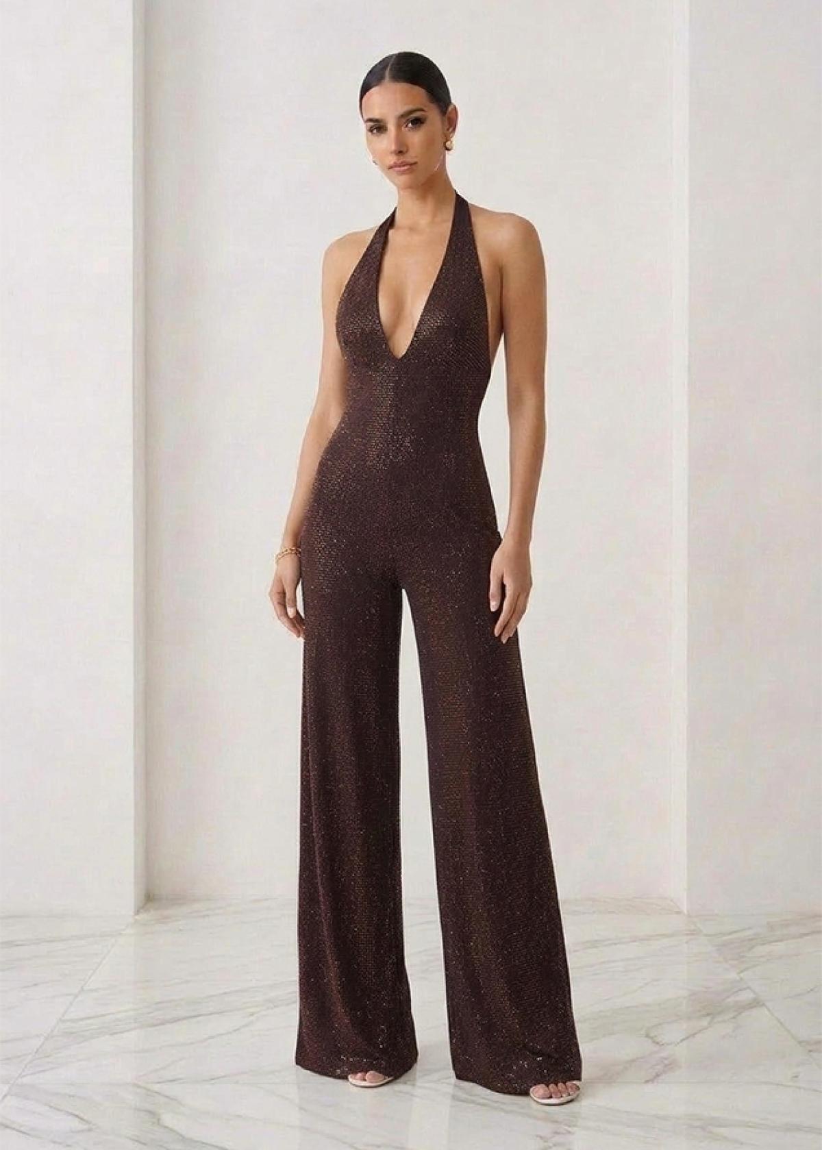 Cristina Crystal Jumpsuit Cacao