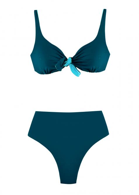 Bikini Nodo DOUBLE PAVONE/ACQUA