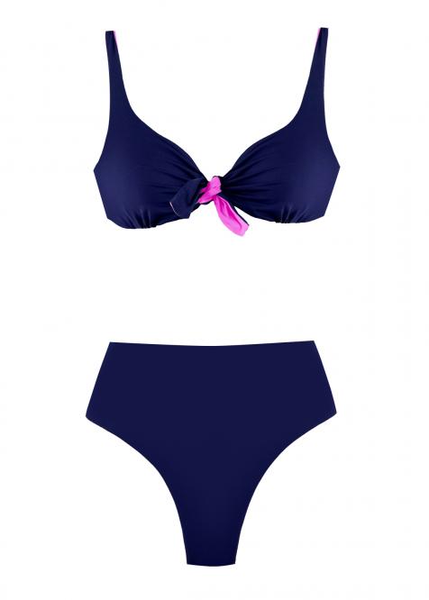 Bikini Nodo DOUBLE BLU/FUCSIA