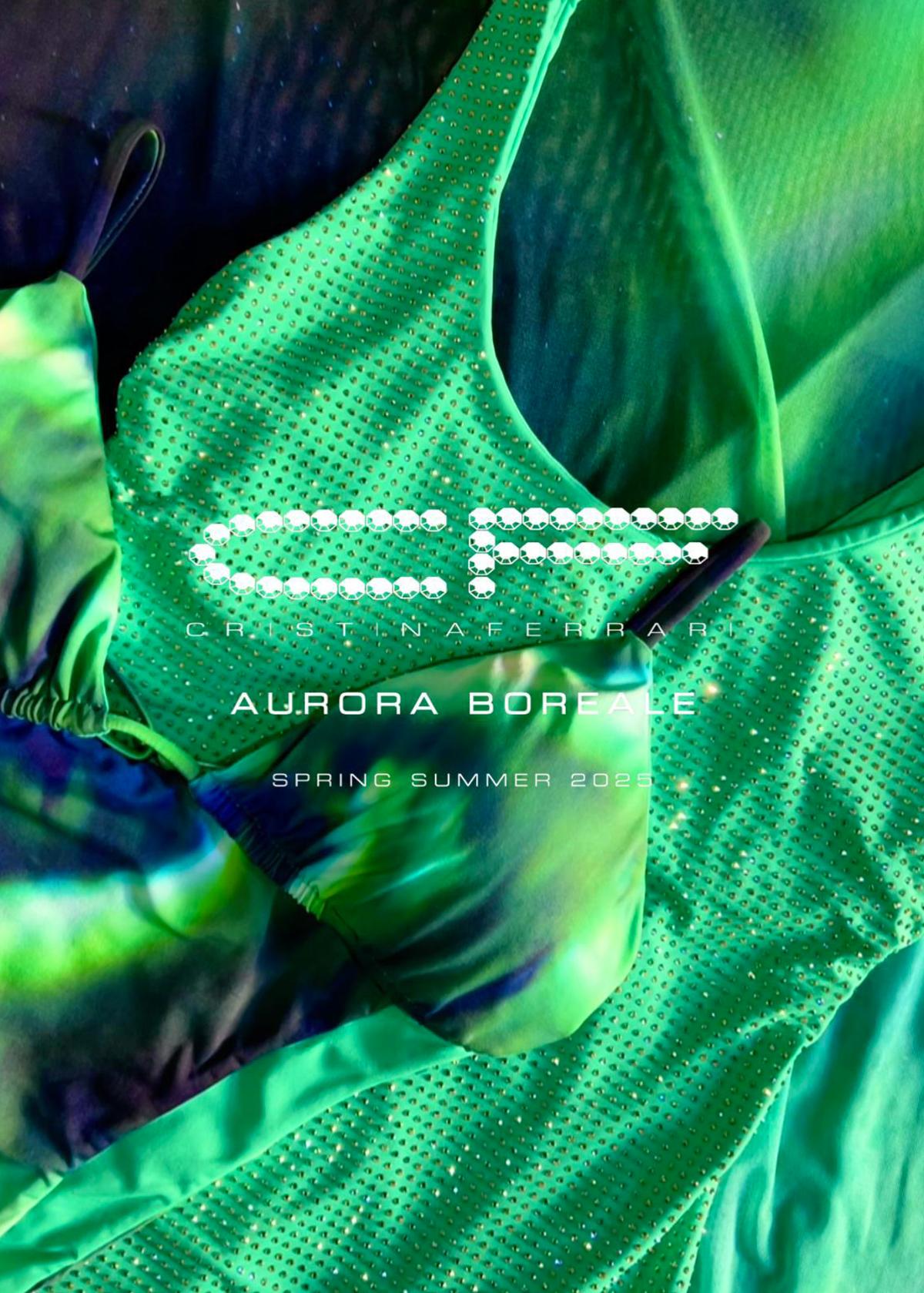 Printed Olympic swimsuit Green northern light