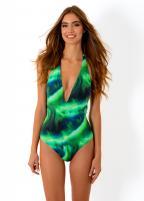 Karoline Swimsuit  Green northern light