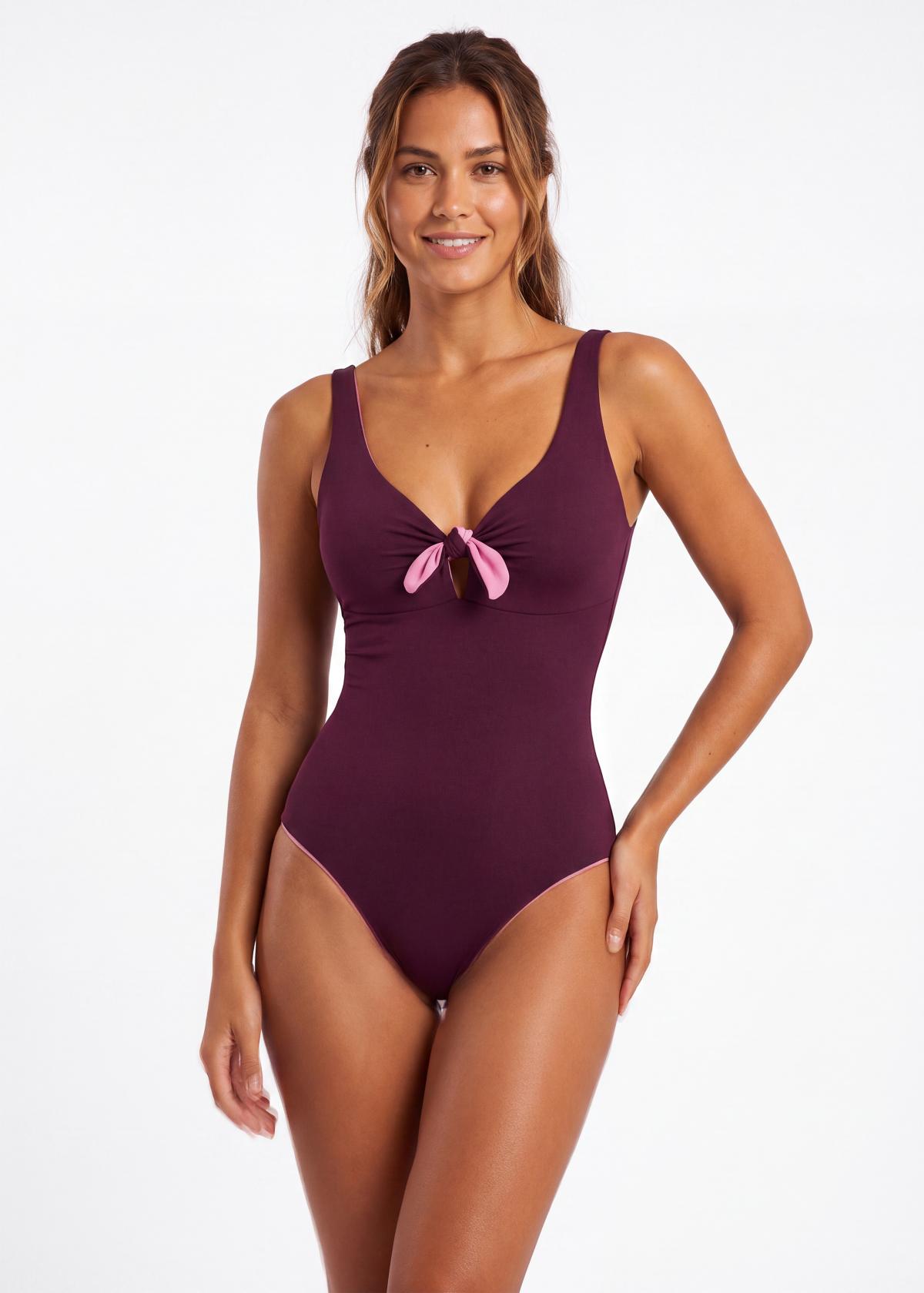 Knot swimsuit DOUBLE CACAO/AMETISTA
