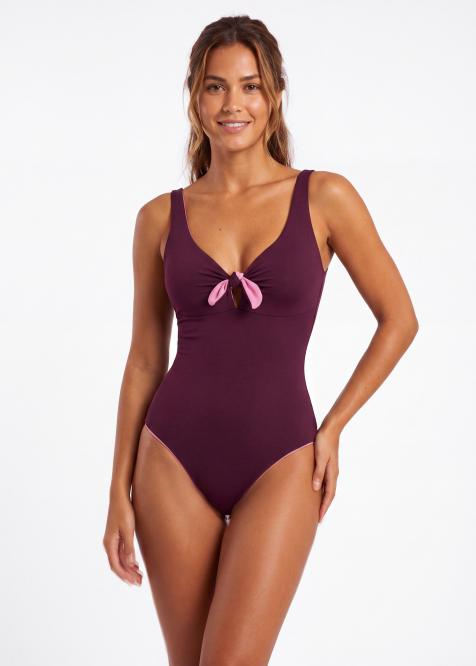 Knot swimsuit DOUBLE CACAO/AMETISTA