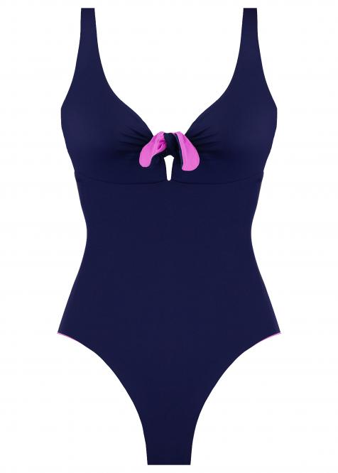 Knot swimsuit DOUBLE BLU/FUCSIA